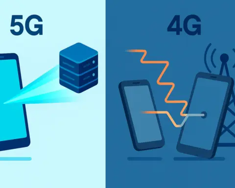 Representación visual de la latencia en el 5G y el avance que supone respecto al 4G.