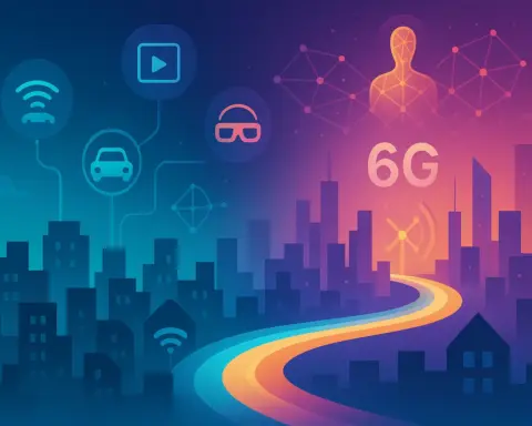 Ilustración conceptual que muestra la evolución de la conectividad hacia las redes 6G.