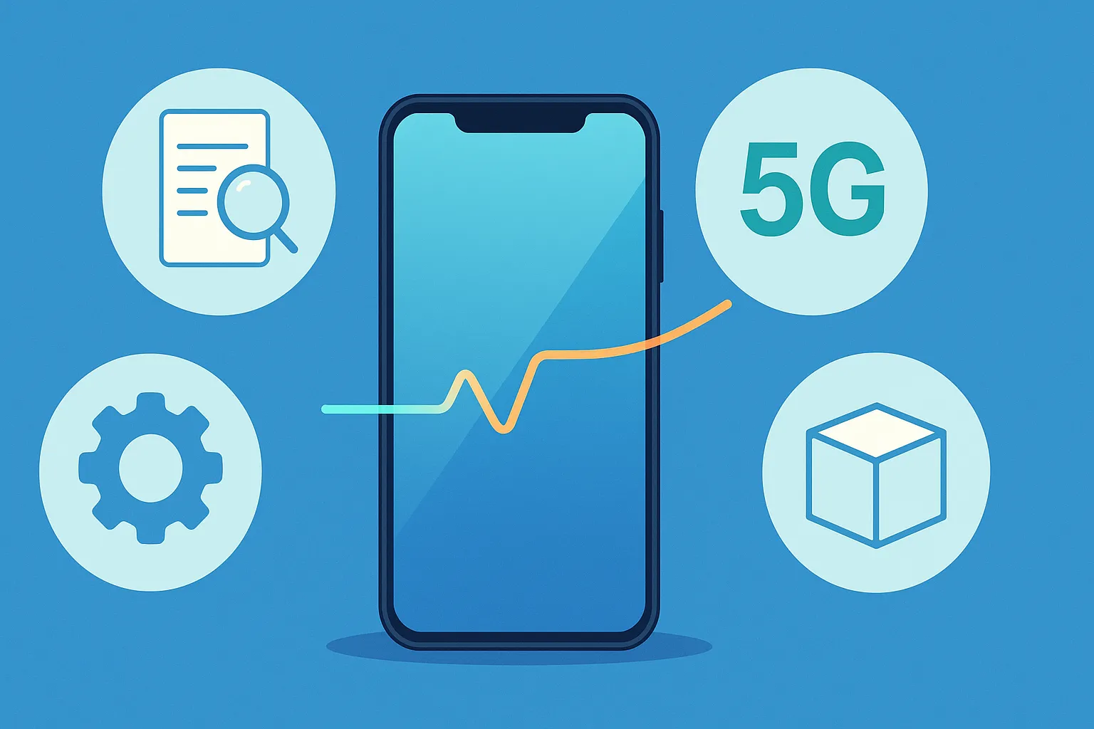 Representación de distintas vías para comprobar si un móvil es compatible con 5G.