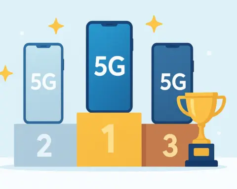 Los mejores móviles compatibles con 5G en un podio.
