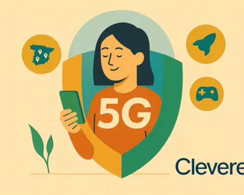 Persona leyendo el móvil dentro gracias a la cobertura 5G de su tarifa de Cleverea.