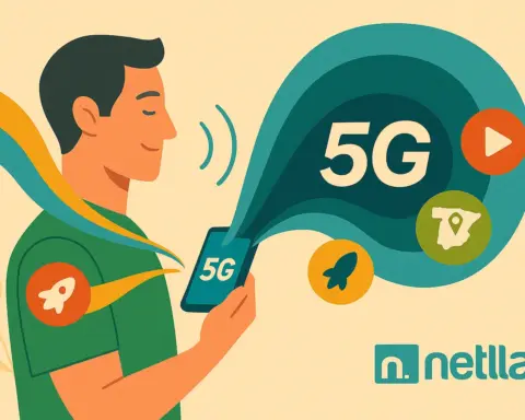 Hombre sujetando una tablet con 5G gracias a la tarifa que ha contratado en Netllar.